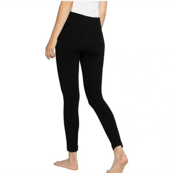 New! Catherine Malandrino Leggings 2 Pack Fleece Lined Size Medium Black - Picture 5 of 11